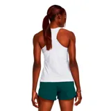 Musculosa deportiva Under Armour Launch Singlet, color blanco, de corte holgado y espalda deportiva.