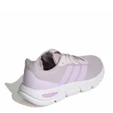 Championes deportivos Adidas modelo Cloudfoam Flex, color lila con detalles en tonos rosados. Presentan una estructura de malla transpirable, las icónicas tres bandas laterales y una suela blanca con tecnología de amortiguación.