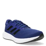 Championes de running Adidas modelo Response Runner, color azul con las icónicas tres tiras laterales en negro. Presentan una parte superior de malla transpirable, cierre con cordones y una mediasuela de EVA blanca que ofrece una amortiguación superior.