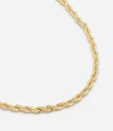 Collar corto dorado con cordón fino y cierre de langosta.