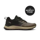 Championes deportivos Hi-Tec modelo Fermin, diseñados para trekking. Presentan una combinación de colores negro y marrón, con tecnología Memory Foam en la plantilla y superficie resistente al agua.
