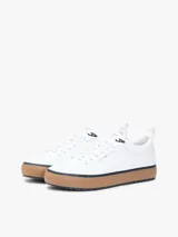 Zapatillas Tommy Hilfiger modelo Harlem Core Cleat de color blanco, con suela de goma marrón y detalles distintivos de la marca.