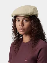 Gorra tipo boina clásica de algodón en color beige, con diseño estructurado y visera corta.