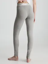 Pantalón largo gris melange de algodón con cintura elástica con el logotipo de Calvin Klein.