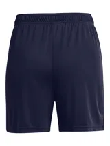 Short deportivo Under Armour modelo Golazo 3.0, color azul marino, con cintura elástica y logo de la marca estampado en el lateral. Confeccionado en tejido técnico de secado rápido con aberturas laterales en el bajo.