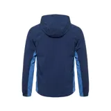 Campera deportiva Umbro del Club Nacional de Football, modelo Summit. Diseño tricolor con capucha, cierre frontal completo y bolsillos laterales con cierre.