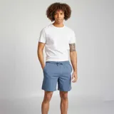 Juego de dos shorts de pijama color azul, con cintura elástica y cordón ajustable.