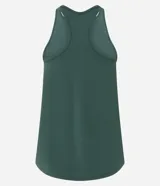 Musculosa deportiva de microfibra perforada en color menta, con escote alto, diseño de espalda nadadora y corte holgado.
