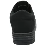 Championes de plataforma Hush Puppies modelo Ollie, color negro, confeccionados en poliéster reciclado. Presentan diseño de caña baja con cordones, suela de goma de doble altura y detalle de etiqueta con logo en el lateral y la lengüeta.