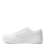 Championes de lona blancos con plataforma.