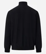 Campera bomber Marfinno para hombre, de color negro, confeccionada en poliamida con elastano y forro de poliéster. Cuenta con cuello alto, cierre frontal por cremallera y elástico en puños y cintura.