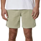 Bermuda de pana color beige, corte recto y largo a la rodilla.