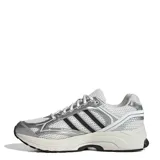 Championes Adidas Spiritain 2000 de diseño running retro, color blanco con detalles plateados y las clásicas tres tiras en negro. Incorpora tecnología adiprene+ en la suela para mayor amortiguación.