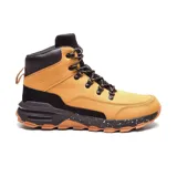Bota de trekking Hi-Tec color ocre con detalles en negro.