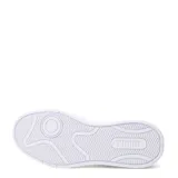 Championes urbanos Puma modelo Court Classy, color blanco con detalles plateados. Diseño de corte bajo con capellada de cuero sintético y suela de goma.