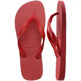 Ojotas Havaianas modelo Top, color fucsia, con diseño clásico de suela de goma texturizada y tiras anchas con el logo de la marca en relieve.