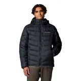 Campera puffer Columbia Labyrinth Loop II con capucha, color negro, con cierre frontal, bolsillos laterales y en el pecho con cierre. Cuenta con tecnología Omni-Heat y aislamiento Thermarator.