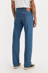 Jean Levi's 501 Original Button Fly, color azul medio, de corte recto y tiro medio, con cierre de botones.