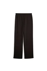 Pantalón deportivo Puma modelo N°1 Ess Logo Straight, color negro de corte recto con el logo de la marca estampado en blanco en la cadera.
