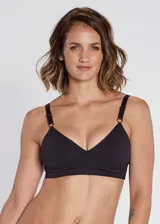 Soutien negro de microfibra sin costuras, con aro y breteles regulables.