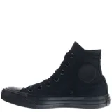 Championes Converse Chuck Taylor All Star de caña alta, color negro, con suela de goma y puntera reforzada.