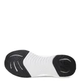 Championes de running Umbro negros con detalles en celeste y suela blanca.