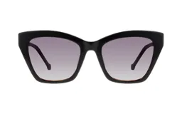 Lentes de sol Donna modelo 1260, color negro, con forma de ojo de gato y lentes degradadas en gris.