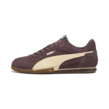 Championes Puma modelo Bella Donna SD, color uva con detalles en crema y suela de goma.