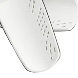 Canilleras Adidas Tiro Club para fútbol, color negro con detalles dorados y blanco. Diseño anatómico con cubierta rígida y acolchado interior para mayor protección y comodidad.