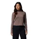 Remera Columbia Granite Point Ls de manga larga y cuello alto, color marrón con diseño texturizado en relieve y orificios para los pulgares en las mangas.
