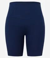 Bermuda deportiva Get Over de poliamida color negro, de tiro alto y diseño ajustado tipo biker, sin estampado.