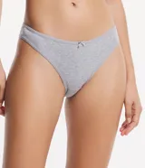 Pack de dos bombachas de bikini, una negra y otra gris, con moño de satén aplicado.