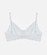 Soutien de encaje floral color verde agua, sin relleno y con aro.