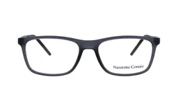 Anteojos de receta Nazareno Corsini con armazón de acetato en color gris mate y diseño rectangular.