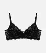 Soutien de encaje floral color verde agua, sin relleno y con aro.