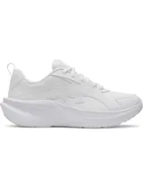 Championes de running Under Armour modelo Assert 11, color blanco, con amortiguación Charged+, parte superior sintética ligera y transpirable, y suela exterior de caucho macizo.
