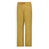Pantalon de corte recto y estilo funcional, confeccionado en tejido ripstop elástico color mostaza. Presenta cintura con cinturon integrado de hebilla de liberacion rapida, bolsillos laterales y traseros, y logo de la marca bordado en la cintura.