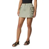 Falda-pantalón Columbia de estilo cargo, color verde oliva, con cintura elástica ajustable mediante cordón. Presenta bolsillos laterales tipo cargo con cierre y diseño funcional con short incorporado.