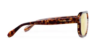 Lentes de sol de aviador oversize con montura carey, doble puente y lentes amarillas. Protección UV400.