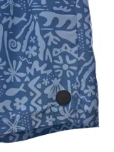 Short de baño azul con estampado de motivos marinos en celeste.