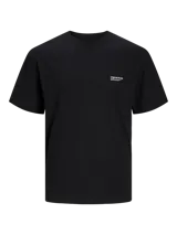 Remera negra de manga corta con cuello redondo y ajuste relaxed. Presenta un pequeño estampado tipográfico en el pecho con el texto "Originals Studio".