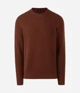 Suéter masculino de cuello redondo y manga larga, confeccionado en malla texturizada con diseño de cuadros grid. Presenta un corte clásico y versátil, ideal para diversas ocasiones.