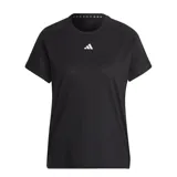 Remera deportiva Adidas Essentials Aeroready, color negro con logo blanco estampado en el pecho.