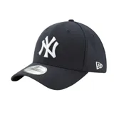 Gorra New Era 39THIRTY de visera curva de los New York Yankees, color azul marino con el logo del equipo bordado en blanco en el frente y el logo de la marca en el lateral.