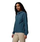 Campera cortaviento Columbia Trailborne Jacket con tecnología Omni-Shield color azul, con capucha ajustable, cierre frontal y bolsillos laterales con cierre.