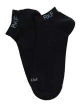Medias cortas de algodón color negro con logo de la marca RKF tejido en el puño y en la puntera.