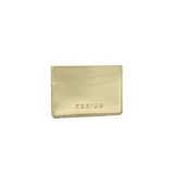 Billetera tarjetero de cuero sintético negro con múltiples ranuras para tarjetas y logo de la marca Korium grabado en el frente.