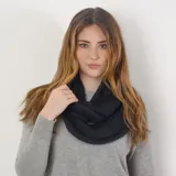 Bufanda circular de acrílico color negro.