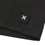 Short de baño negro con cordón ajustable en la cintura y logo de la marca en la pierna izquierda.