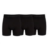 Pack de tres bóxers Quiksilver de color negro con cintura elástica con el logo de la marca en tono oscuro.